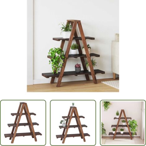 vidaXL Almacenamiento -  Estantería plegable con estante Marrón 79.5 x 35 x 112 cm