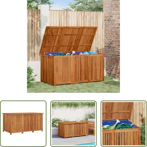 vidaXL Almacenamiento exterior -  Caja de almacenaje de jardín madera maciza acacia 150x80x75 cm