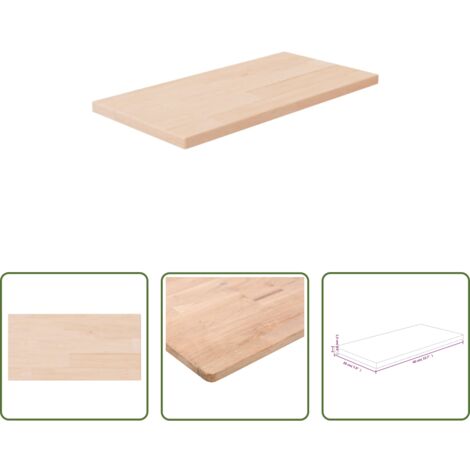 vidaXL Almacenamiento extra -  Tabla de estantería madera maciza roble sin tratar 40x20x1,5 cm
