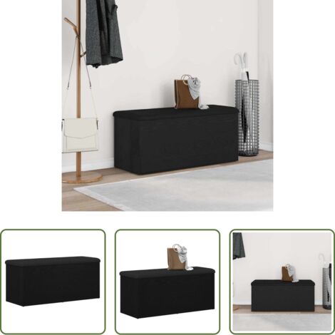 vidaXL Almacenamiento interior -  Banco de almacenamiento Roble negro 102 x 42 x 45 cm