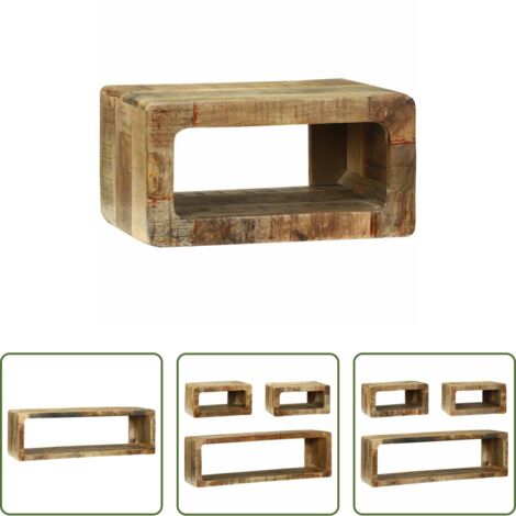 vidaXL Almacenamiento interior -  Conjunto de mueble de TV 3 pcs Marrón Madera maciza de Mango