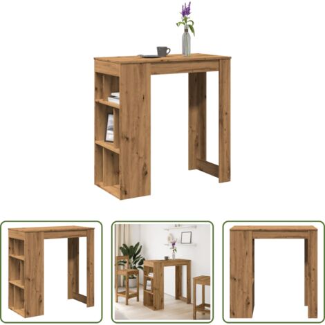 vidaXL Almacenamiento -  Mesa alta con estantes madera roble artisian 102x50x103,5 cm