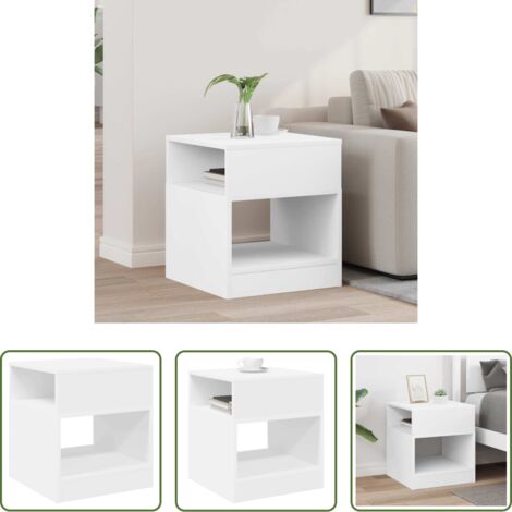 vidaXL Almacenamiento -  Mesa Auxiliar 40,5 x 40 x 45 cm Madera de ingeniería
