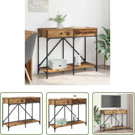 vidaXL Almacenamiento -  Mesa Consola con cajón Madera Vieja 100 x 39 x 78,5 cm