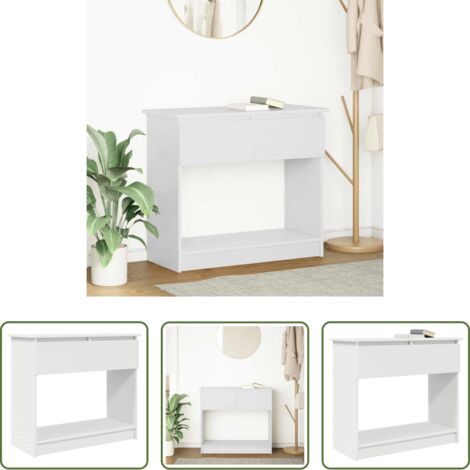 vidaXL Almacenamiento -  Mesa consola con cajones blanca 85,5x38,5x74,5 cm