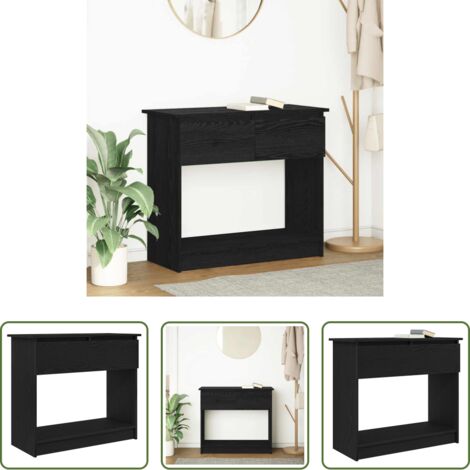 vidaXL Almacenamiento -  Mesa consola con cajones negra 85,5x38,5x74,5 cm