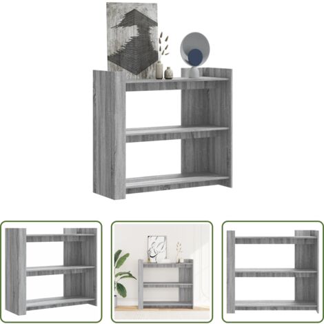 vidaXL Almacenamiento -  Mesa consola de madera de ingeniería gris Sonoma 100x35x90 cm