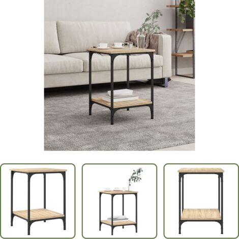 vidaXL Almacenamiento -  Mesa de centro madera de ingeniería roble Sonoma 40x40x55 cm