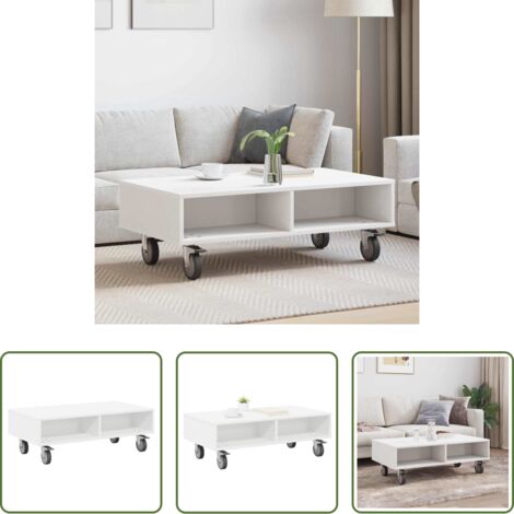 vidaXL Almacenamiento -  Mesa Lateral con Ruedas 90 x 50 x 30 cm Madera de ingeniería