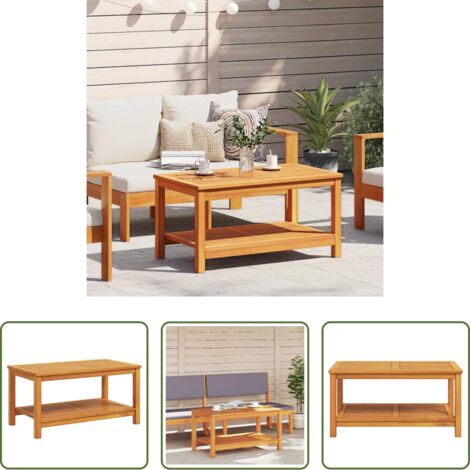 vidaXL Almacenamiento -  Mesa lateral Marrón 90 x 50 x 45 cm Madera de Acacia Sólida
