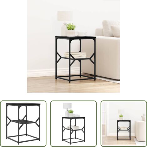 vidaXL Almacenamiento -  Mesa lateral Roble Negro 41 x 40 x 60 cm