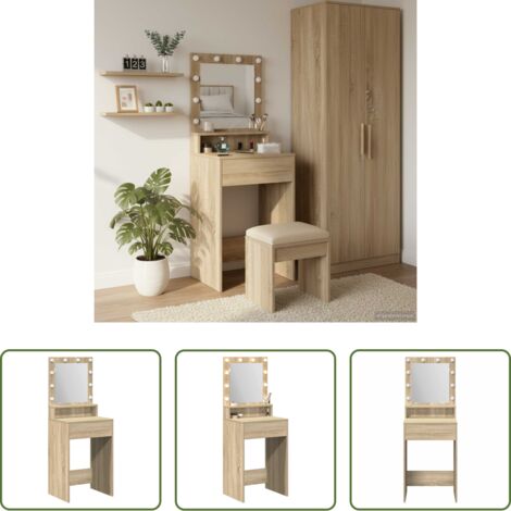 vidaXL Almacenamiento -  Mesa Tocador Roble Sonoma 50 x 41 x 135 cm Madera de ingeniería