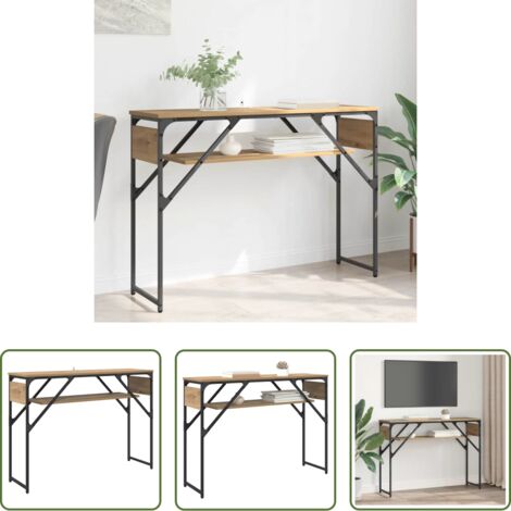 vidaXL Almacenamiento -  MesaConsola Roble artesanal 105x30x75cm Madera de ingeniería