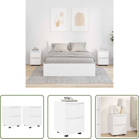 vidaXL Almacenamiento -  Mesas de noche 2 pcs 30,5 x 30 x 43 cm Madera contrachapada