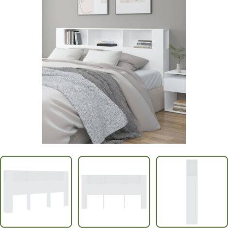 vidaXL Almacenamiento -  Mueble cabecero blanco 200x18,5x104,5 cm