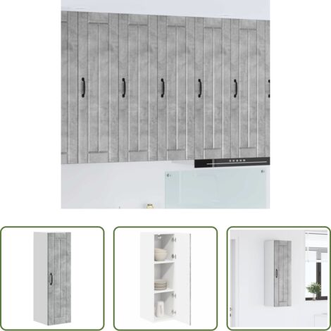 vidaXL Almacenamiento -  Mueble de Cocina Gris Concreto 30 x 31 x 100 cm