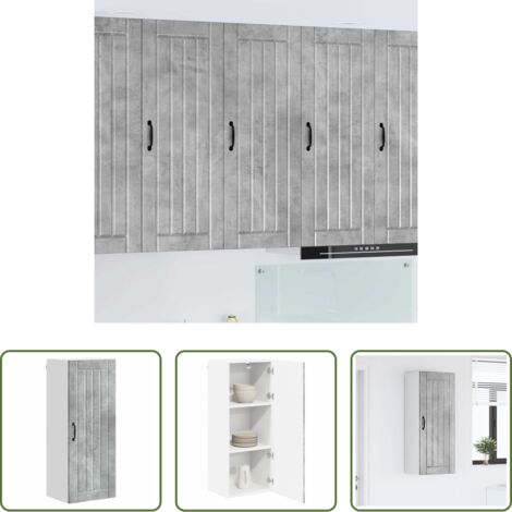 vidaXL Almacenamiento -  Mueble de Cocina Gris Concreto 40 x 31 x 100 cm