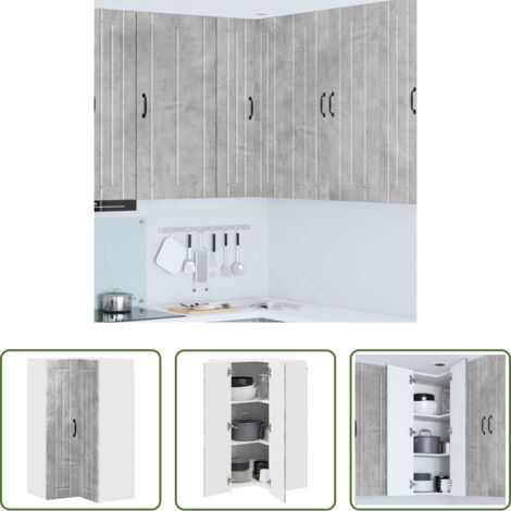 vidaXL Almacenamiento -  Mueble de Cocina Gris Concreto 57 x 57 x 100 cm