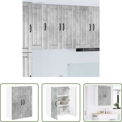 vidaXL Almacenamiento -  Mueble de Cocina Gris Concreto 60 x 31 x 80 cm