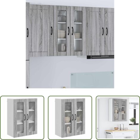 vidaXL Almacenamiento -  Mueble de Cocina Gris Sonoma 60 x 31 x 80 cm
