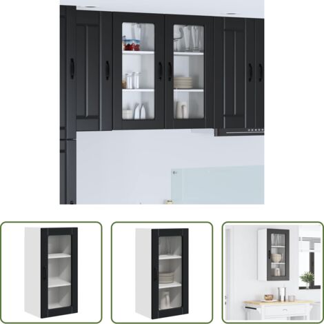 vidaXL Almacenamiento -  Mueble de Cocina Negro 40 x 31 x 80 cm Madera de ingeniería