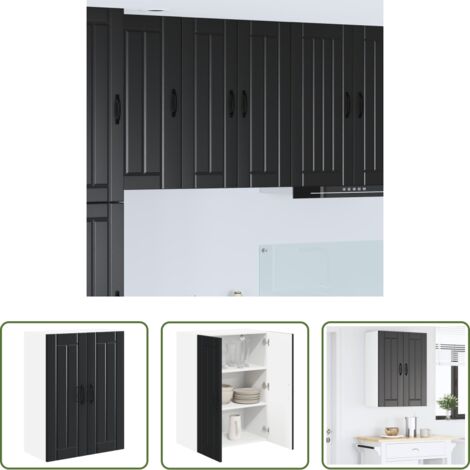 vidaXL Almacenamiento -  Mueble de Cocina Negro 60 x 31 x 80 cm Madera de ingeniería