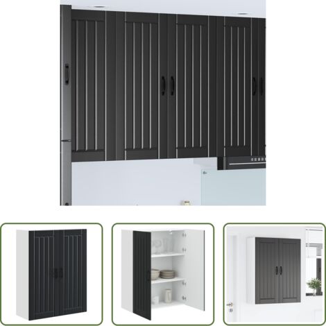 vidaXL Almacenamiento -  Mueble de Cocina Negro 80 x 31 x 100 cm Madera de ingeniería