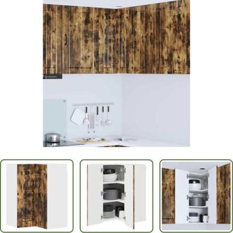 vidaXL Almacenamiento -  Mueble de Cocina Roble ahumado 57 x 57 x 80 cm