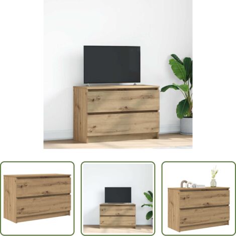 vidaXL Almacenamiento -  Mueble de TV Artisan Roble 80x35x54 cm Madera de ingeniería