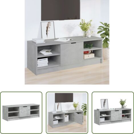 vidaXL Almacenamiento -  Mueble de TV madera contrachapada gris hormigón 102x35,5x36,5cm