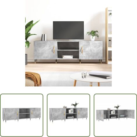 vidaXL Almacenamiento -  Mueble de TV madera de ingeniería gris hormigón 150x30x50 cm