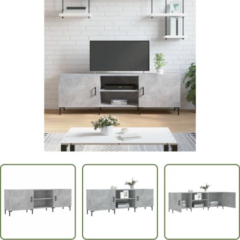 vidaXL Almacenamiento -  Mueble de TV madera de ingeniería gris hormigón 150x30x50 cm