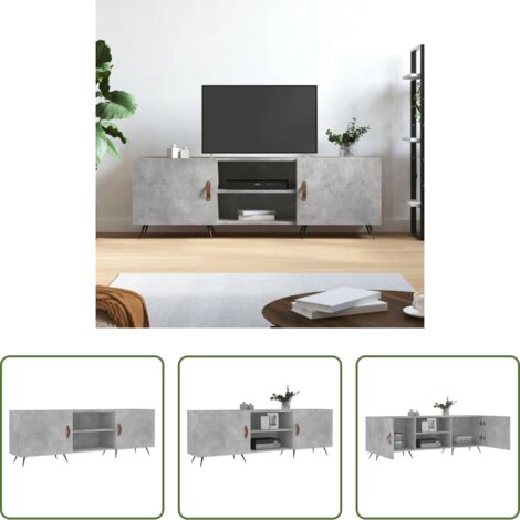 vidaXL Almacenamiento -  Mueble de TV madera de ingeniería gris hormigón 150x30x50 cm