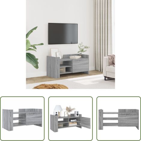 vidaXL Almacenamiento -  Mueble de TV madera de ingeniería gris Sonoma 80x35x40 cm