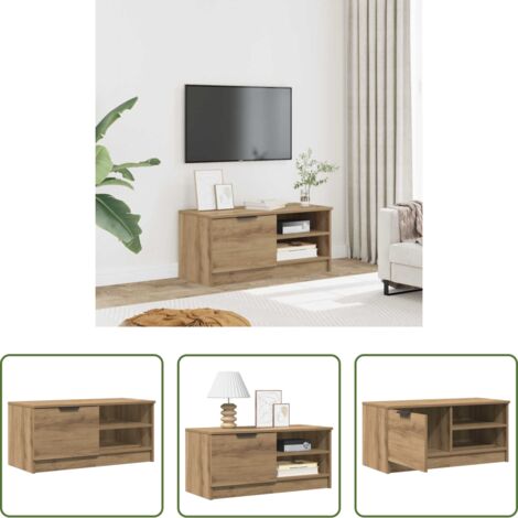 vidaXL Almacenamiento -  Mueble de TV madera de ingeniería roble artisan 80x35x36,5 cm