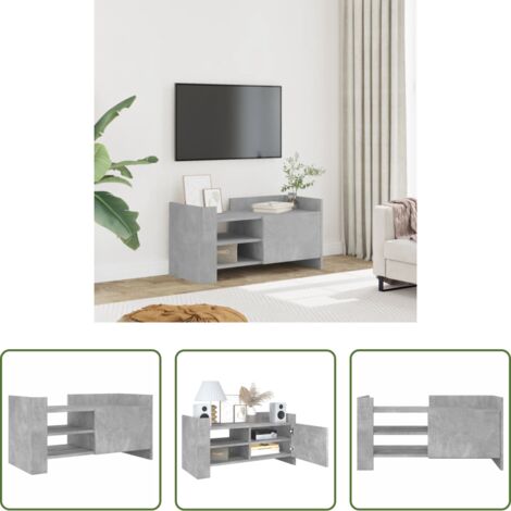 vidaXL Almacenamiento -  Mueble de TV madera ingeniería gris hormigón 80x35x40 cm