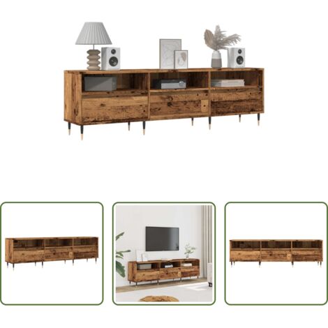 vidaXL Almacenamiento -  Mueble de TV madera ingeniería madera envejecida 150x30x44,5 cm