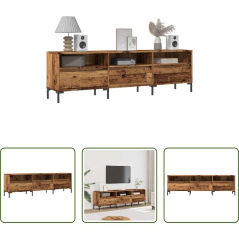 vidaXL Almacenamiento -  Mueble de TV madera ingeniería madera envejecida 150x30x44,5 cm