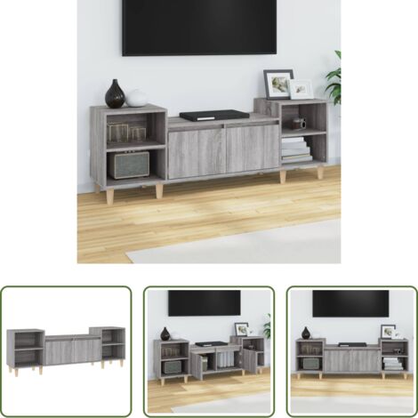 vidaXL Almacenamiento -  Mueble para TV madera contrachapada gris Sonoma 160x35x55 cm