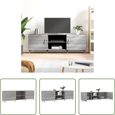 vidaXL Almacenamiento -  Mueble para TV madera de ingeniería gris Sonoma 150x30x50 cm
