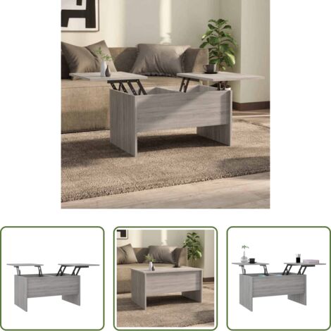 vidaXL Almacenamiento oculto -  Mesa de centro madera de ingeniería gris Sonoma 80x50x42,5 cm