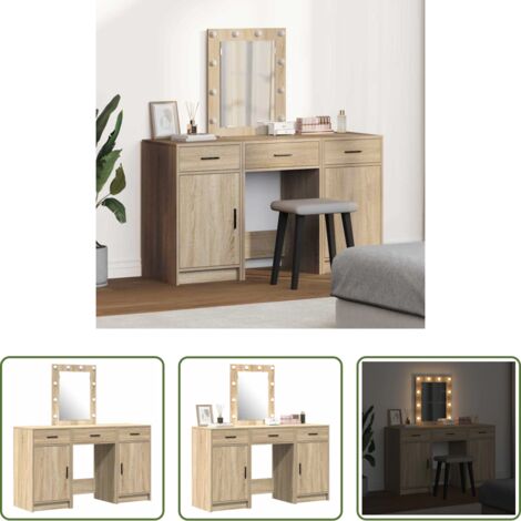 vidaXL Almacenamiento organizado -  Mesa Tocador Marrón 50 x 41 x 135 cm Madera de ingeniería