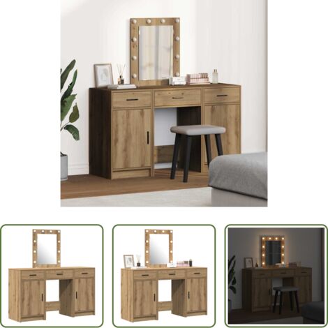 vidaXL Almacenamiento organizado -  Mesa Tocador Marrón 50 x 41 x 135 cm Madera de ingeniería