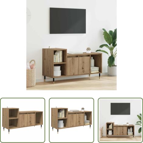 vidaXL Almacenamiento para TV -  Gabinete de TV Roble artesanal 100 x 35 x 55 cm