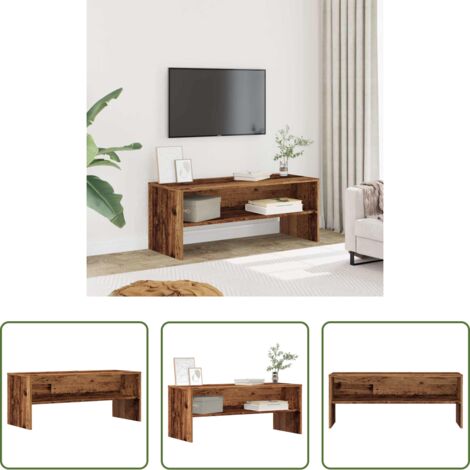 vidaXL Almacenamiento para TV -  Mueble para TV madera contrachapada madera vieja 100x40x40 cm