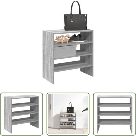 vidaXL Almacenamiento -  Zapateros 2 uds apilables gris sonoma 60x30x30,5 cm