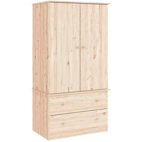 vidaXL ALTA Kleiderschrank aus massivem Kiefernholz 90x55x170 cm braun
