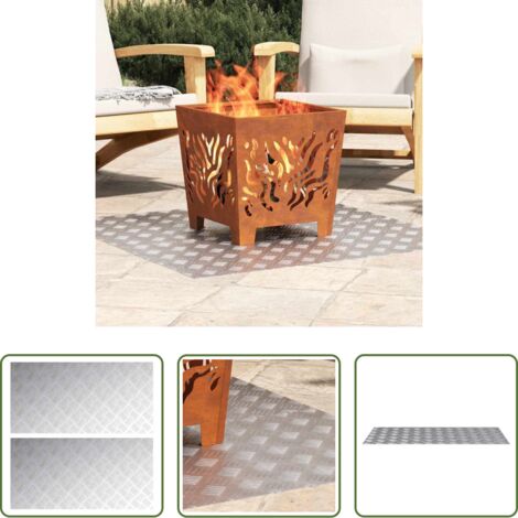 vidaXL Aluminio -  Peldaño Rectangular 2 pcs Plateado 100 x 50 cm Aluminio