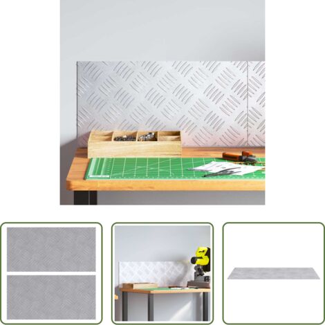 vidaXL Aluminio -  Peldaño Rectangular 2 pcs Plateado 50 x 25 cm Aluminio