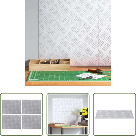 vidaXL Aluminio -  Peldaño Rectangular 4 pcs Plateado 40 x 30 cm Aluminio